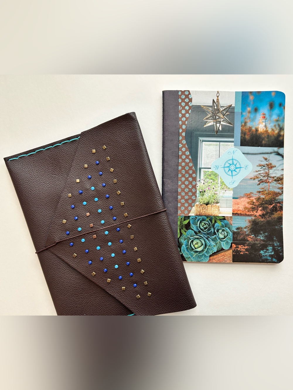 True North Journal Kit with Handmade Faux Leather Studded Pouch